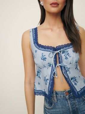 Reformation Rosalie Linen Top